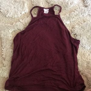 Full tilt maroon halter tank top (m)
